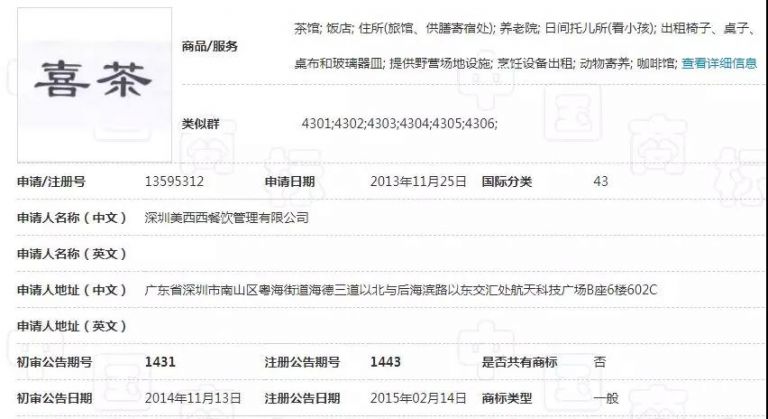 “喜茶”遇上“囍茶”，都是商標(biāo)惹的禍！